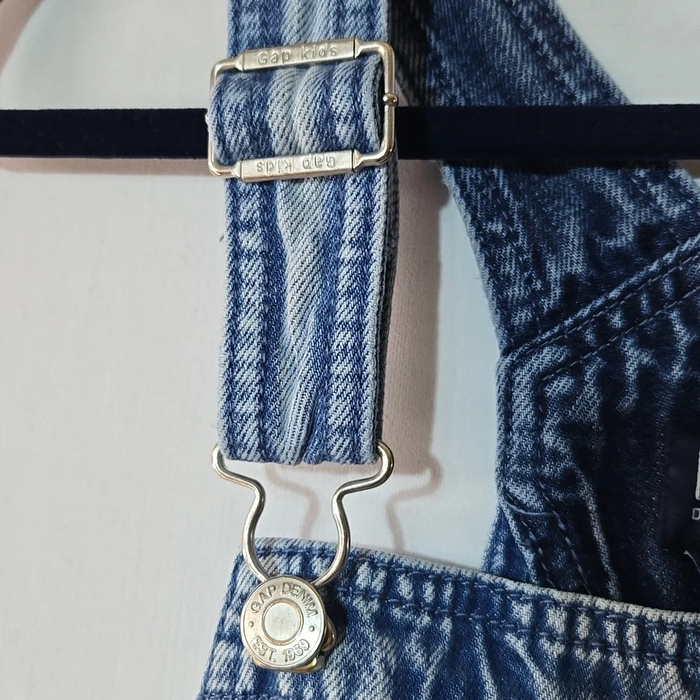 GAP Girl's Denim Shortalls Size L 10  Jean‎ Overall Shorts Patchwork Colorblock